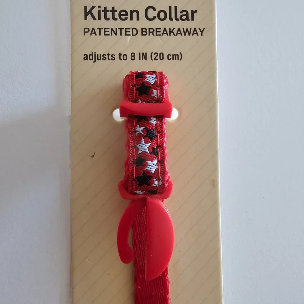 Bond & Co. Kitten Adjustable Breakaway Kitten Collar | NWT | Red WHT Blue Stars